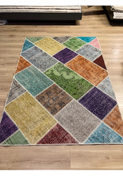 Tuğra Halı El Dokuma Patchwork Yün Halı 160 X 230