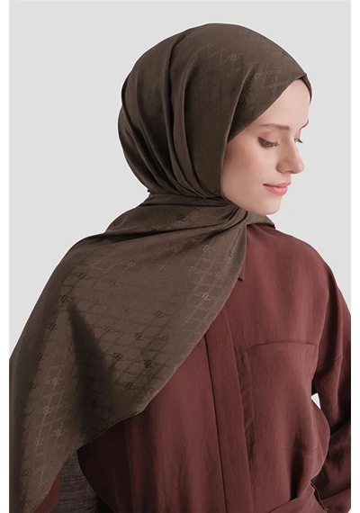 Armine Elegance Pamuk - İpek Şal P3001 Koyu Kahve