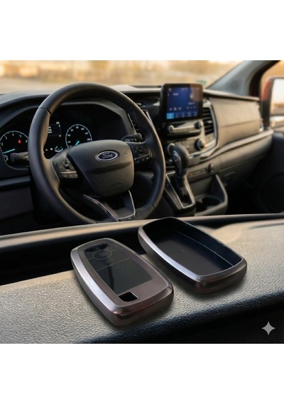 Ford Custom Uyumlu Smart 3 Buton Silikon Oto Anahtar Kumanda Kabı Kılıf Gri