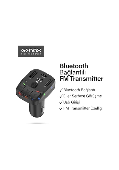 Bluetooth 5.3 Fm Transmitter Araç İçi Pd 30w Çıkışlı Led Renk Seçenekli, 028gnxy83