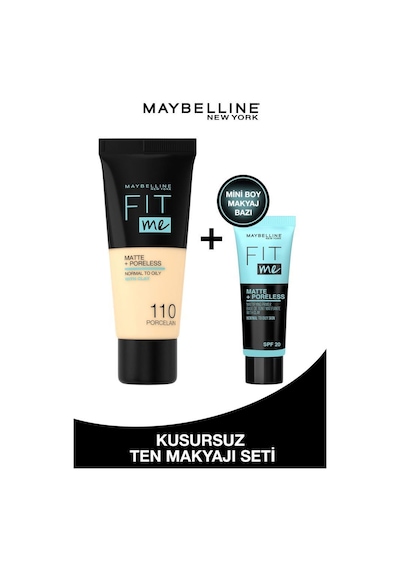 Fit Me Matte+poreless Fondöten 110 Porcelain & Matlaştırcı Mini Makyaj Bazı Avantajlı Set pktprls110mkyjst-8967 Diğer