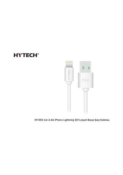 Hytech Hy-x93 1m 2.a İphone Lightning Beyaz Şarj Kablosu