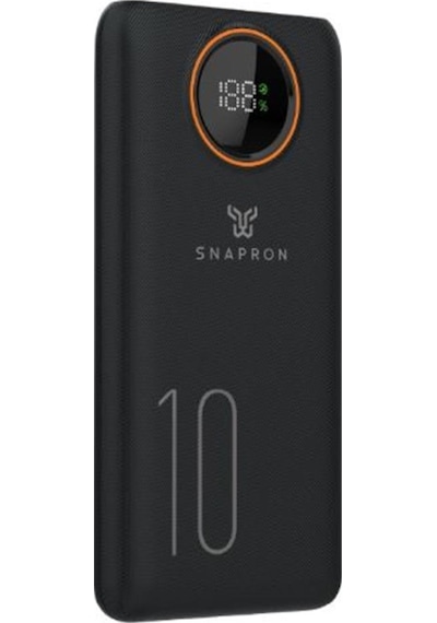 Snapron Snp-3012 10.000 Mah Lcd Ekran Dahili Kablolu 22.5w Hızlı Şarj Powerbank Siyah