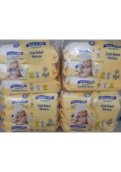 Jenny & Willy Sensitive Islakbebek Havlusu 60lı 4 Adet 3 Lü Paket