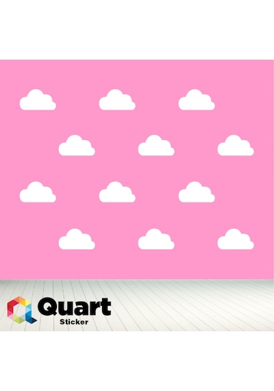 40 Adet Bulut Sticker, Çocuk Odası Sticker, Duvar Sticker,