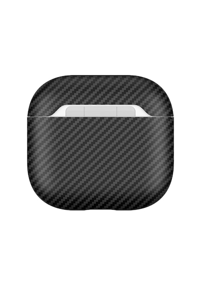 Apple Uyumlu AirPods 4. Nesil İle Kılıf 600d Karbon Fiber Yapılı Kulaklık Kılıfı 43 Siyah