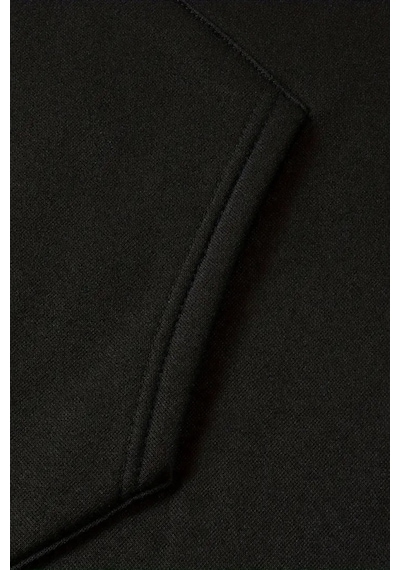 Unisex Siyah Good Vibes Sırt Baskılı Eşofman Kapüşon- Kışlık Şardonlu Kumaş Siyah
