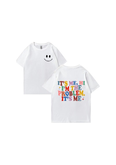 Flood Of Style Sıcak Satış Bu Bana Merhaba Ben Sorun Baskı T Shirt Erkekler Kadınlar Hip Hop Streetwear Beyaz