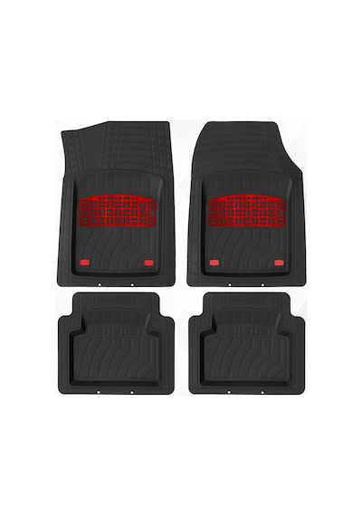 Audi A5 Sportback 2007 Uyumlu 4 Cm Derin Havuzlu 3d Universal Oto Paspas Siyah-kırmızı