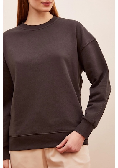 H1 Style Bisiklet Yaka Oversize Sweatshirt Antirasit