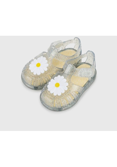 Igor Tobby Gloss Flor Çocuk Sandalet - Simli Şeffaf