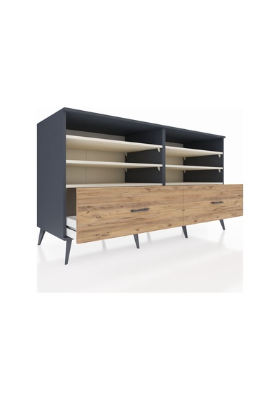 Kronos Konsol 6 Raflı 2 Çekmeceli 176x59x99 Antrasit-aytaşı/çam Aytası/atlas Çam - Antrasıt Kronos Konsol 6 Raflı 2 Çekmeceli 176x59x99 Antrasit-aytaşı/çam Aytası/atlas Çam - Antrasıt