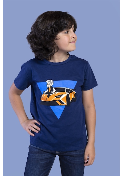 Toontoy Kids Toontoy Erkek Çocuk Araba Baskılı Tişört Siyah