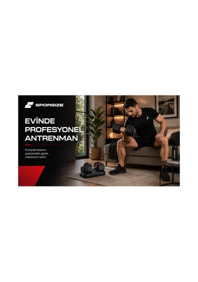 24 Kg Ayarlanabilir Tekli Dambıl 8 Kademeli Standlı Ev Tipi Fitness Ağırlığı
