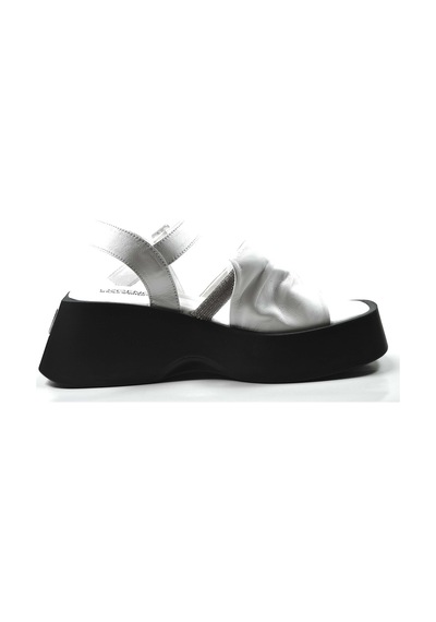 Özgençshoes 311 Hakiki Deri Beyaz Kalın Taban Kadın Sandalet Beyaz
