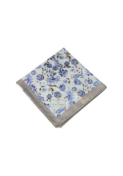 Mim Eşarp Prime Pamuk Çiçek Desenli Eşarp 90x90 Cm Krem