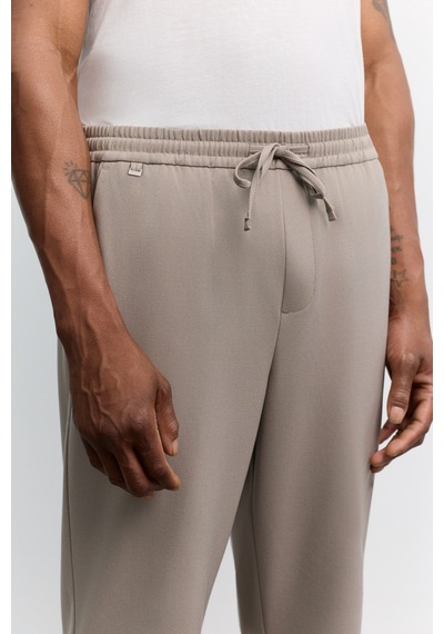 Avva Erkek Vizon Beli Lastikli Bağcıklı Kolay Ütülenen Relaxed Fit Jogger Pantolon A62y3041