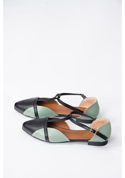 Fox Shoes Yeşil/siyah Kadın Babet B726881809 Yeşil/siyah Yeşil - Siyah