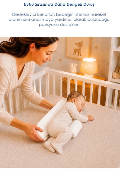 Babyjem Bebek Güvenli Uyku Yan Yatış Yastığı Beyaz Babyjem Bebek Güvenli Uyku Yan Yatış Yastığı Beyaz