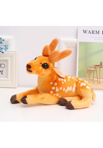 Sevimli Ren Geyiği Peluş 30 Cm - Uyku Ve Oyun Arkadaşı Peluş Oyuncak SARI