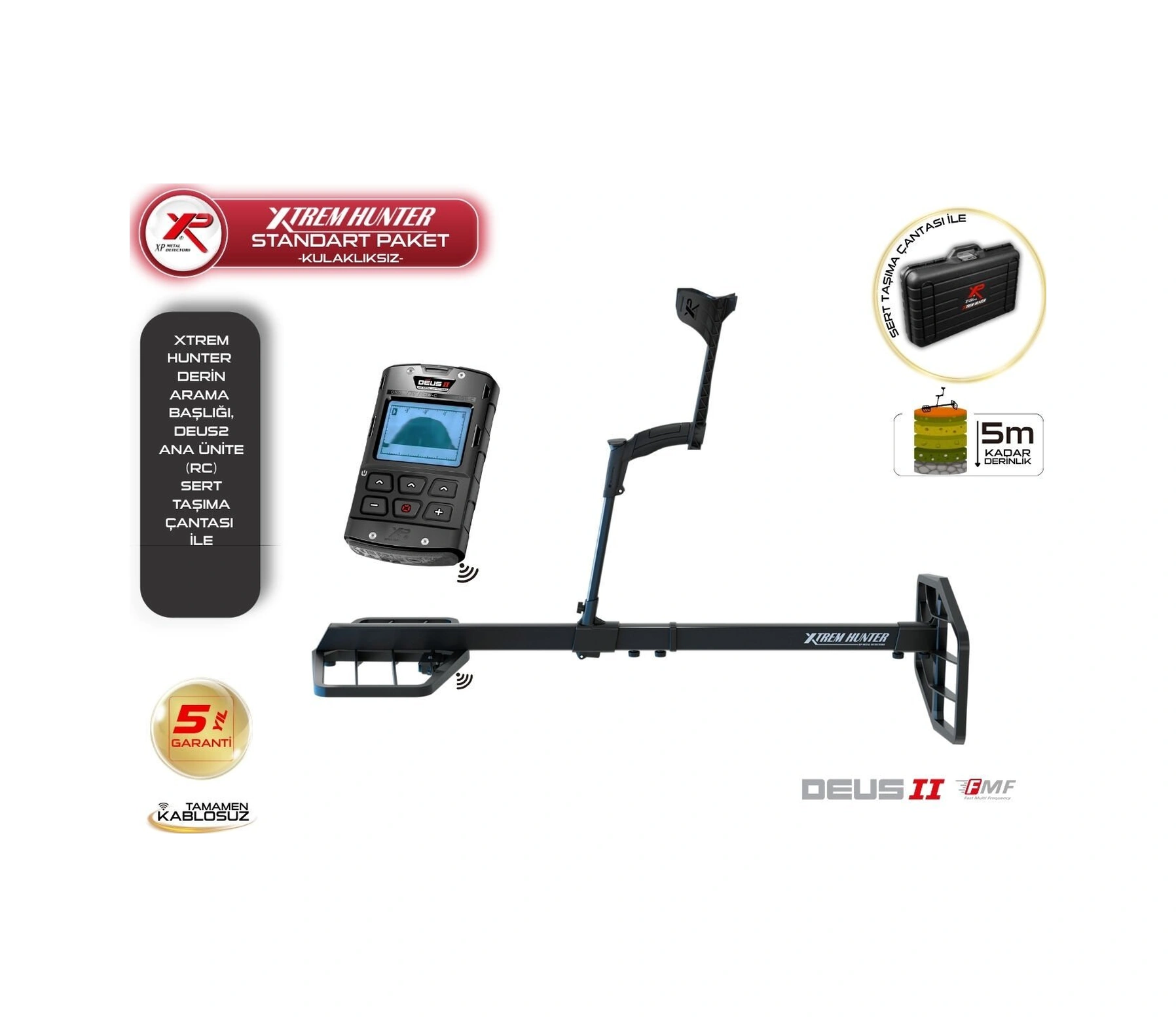 Xtrem Hunter Dedektör - Xtr-115 Başlık, Deus 2 Ana Kontrol Ünitesi İle