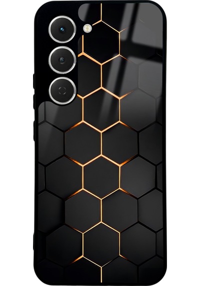Tecno Spark 40 Pro Yellow Carbon Tasarımlı Glossy Telefon Kılıfı Çok Renkli
