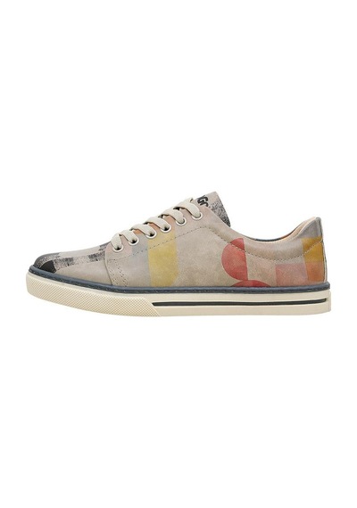 Kadın Vegan Deri Çok Renkli Sneakers - Geometric Shapes Tasarım