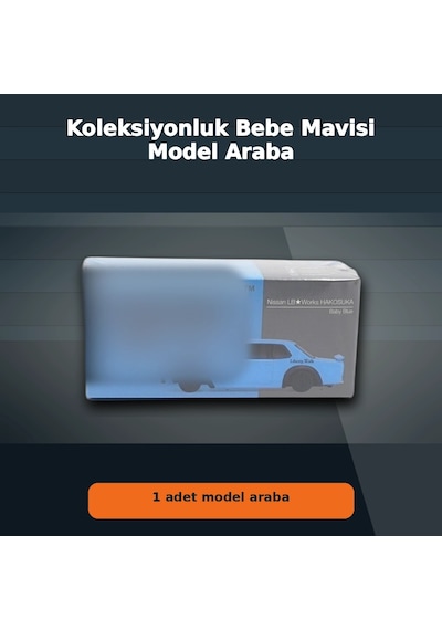1/64 Ölçekli Baby Blue Nissan Lb Works Hakosuka Diecast Model Araba