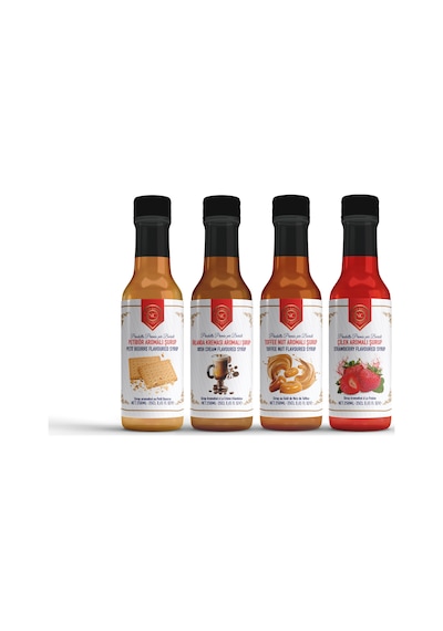 Nish Petibör, Irish Cream, Toffee Nut, Çilek Aromalı Şurup 4'lü Set 4x250 Ml -pet Şişe