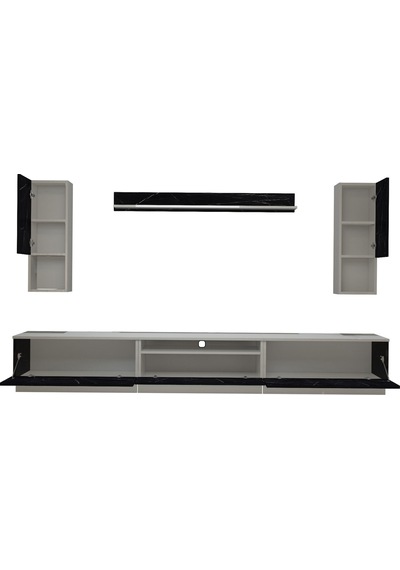 Decoraktiv Trendstyle 270da Mdf Tv Ünitesi Tv Sehpası Beyaz - Siyah Mermer
