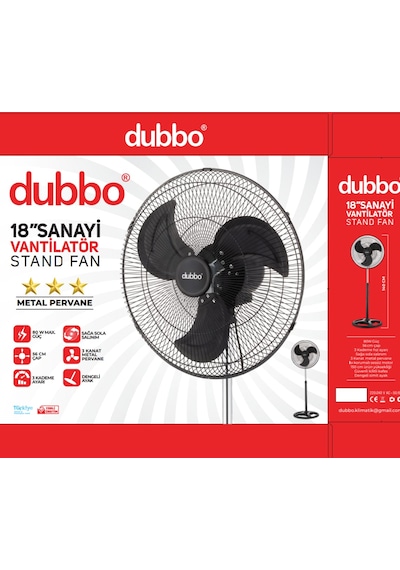 Dubbo 18.ınç.80 Watt 3 Kanatlı Sanayi Tip Vantilatör
