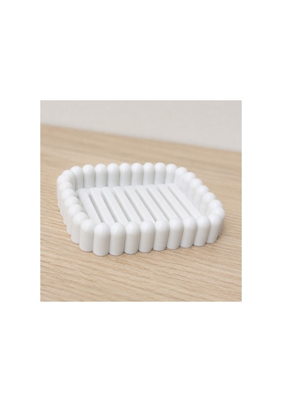 Buççin Online Mağaza Dekoratif Modern Sabunluk Minimalist Banyo Düzenleyici Plastik Beyaz Çok Renkli