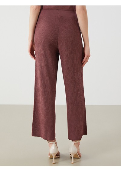 Lcwaıkıkı Classic Pembe Beli Lastikli Dokulu Kadın Triko Pantolon