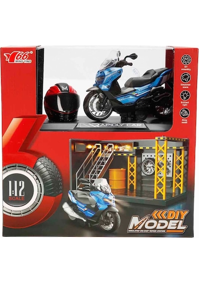 5839 Sun-myg-motosiklet 1 12 Bmw Kasklı Figür Pb.3r Ses Işık Çok Renkli