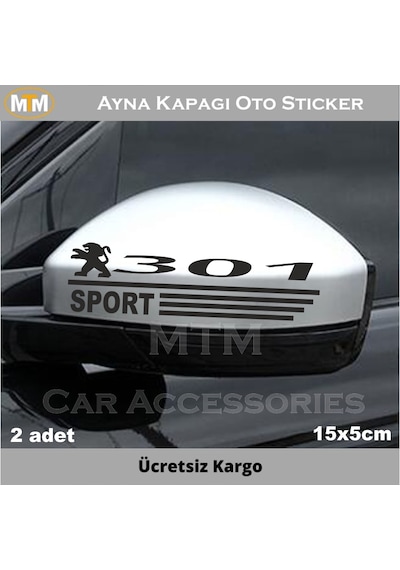 Peugeot 301 Ayna Kapağı Oto Sticker (2 Adet) (282323595)