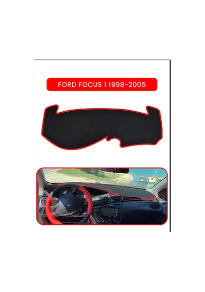 Ford Focus 1 1998-2005 Torpido Koruma Halısı Kırmızı Kenar