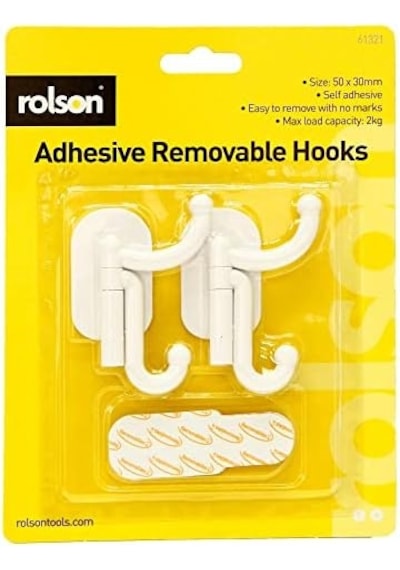 61321 2pc Removable Adhesive Hooks, 7/8 Yaş