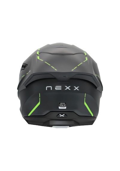 Nexx Y.100R React Kapalı Motosiklet Kaskı Mat Gri - Yeşil