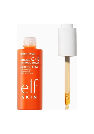 E.l.f. E.l.f Bright Icon Vitamin C + E + Ferulik Asit Serum 30ml, Parlaklık Veren Yüz Serumu Nemlendirici Kremler