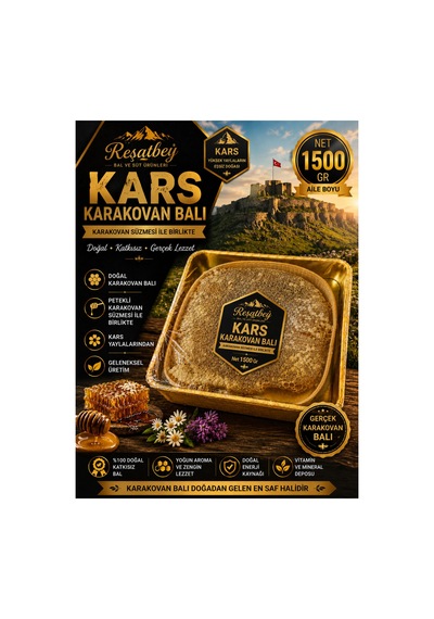 Reşatbey Kars Karakovan Balı Petekli 1500 Gr Karakovan Süzmesi İle Birlikte