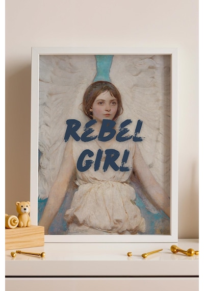 Abbott Handerson Thayer Angel Rebel Girl Çerçeveli Tablo Klasik Portre Değiştirilmiş Sanat Altered Art