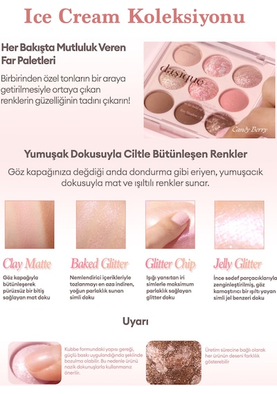 Dasique Mat Ve Işıltılı Renk Seçenekleri Sunan Far Paleti Shadow Palette 19 Candy Berry 19 Candy Berry