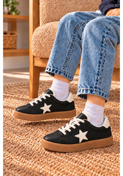 Çocuk Esnek Sneaker Siyah/beyaz