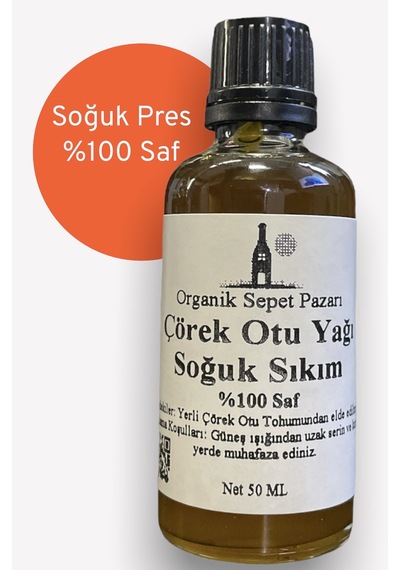 Organik Sepet Pazarı Çörek Otu Yağı 50 Ml Soğuk Sıkım %100 Saf