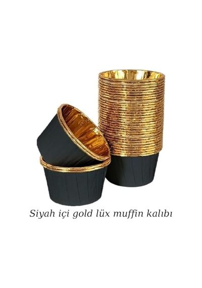 Li Muffin Kek Kalıbı Siyah Dış Iç Lüks Dayanıklı Şık Ve Tek Kullanımlık Kalıbı Diğer