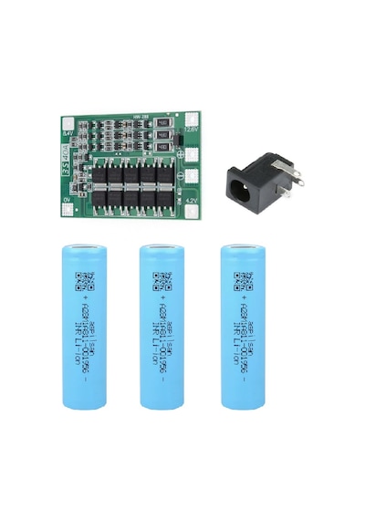 3 Adet Aspilsan Li-ion Pil, 3s 40a Bms Ve 5,5x2,5 Dişi Soket