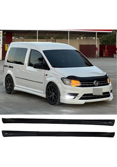 Vw Caddy R Yan Marşpiyel Seti Plastik 2 Adet Mat Siyah 2010-2020 Karlık+ek+bodykit