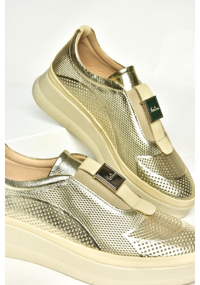 Fox Shoes U555130603 Altın Hakiki Deri Kadın Ayakkabı Altın-hakiki Deri Altın