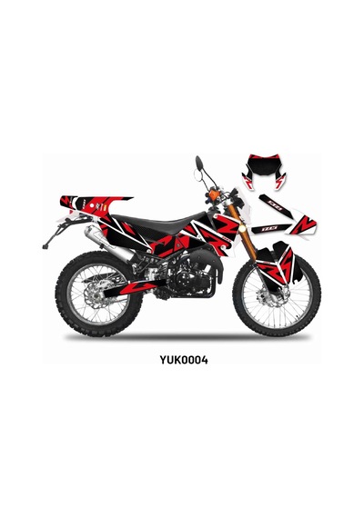 Yuki Yk250gy-7 İzci "two Two Red" Tasarım Motosiklet Sticker Etiket Kaplama Modeli