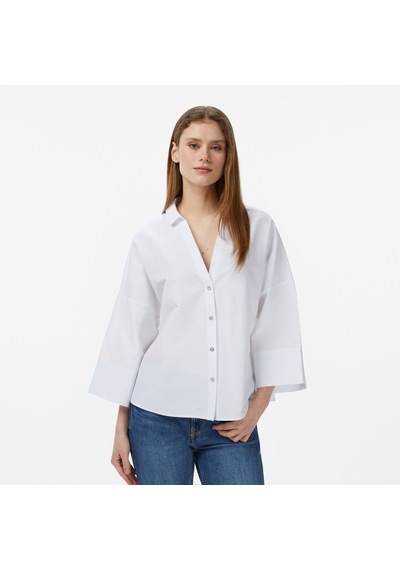 Nautica Kadın Beyaz Regular Fit Kısa Kollu Gömlekdüz65w309t